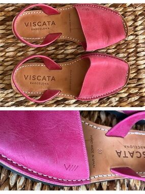 Viscata Barcelona Spain leather avarcas menorcas magenta pink 39